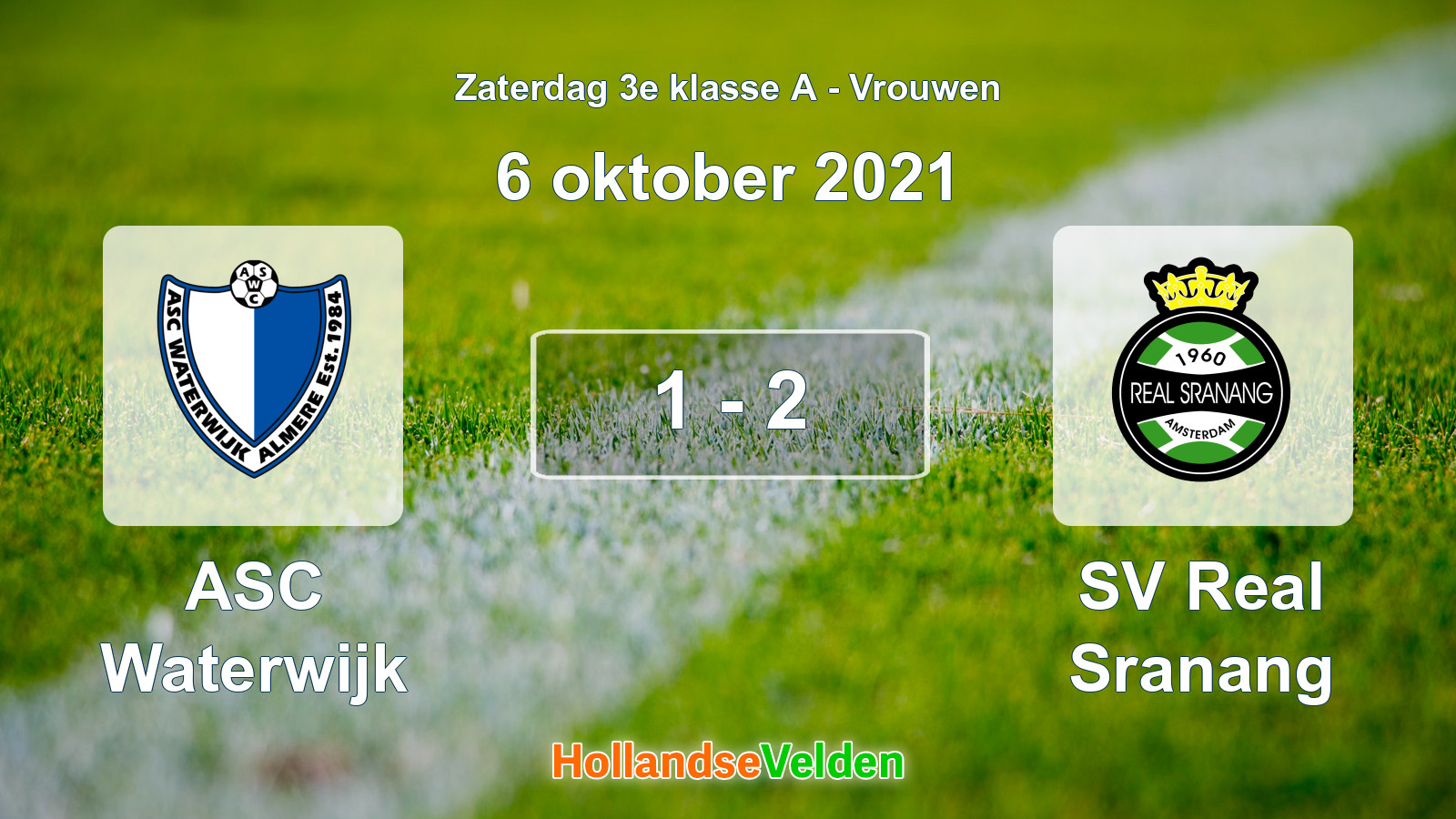 Gespeelde wedstrijd: ASC Waterwijk - SV Real Sranang 1 - 2 (6 oktober 2021)