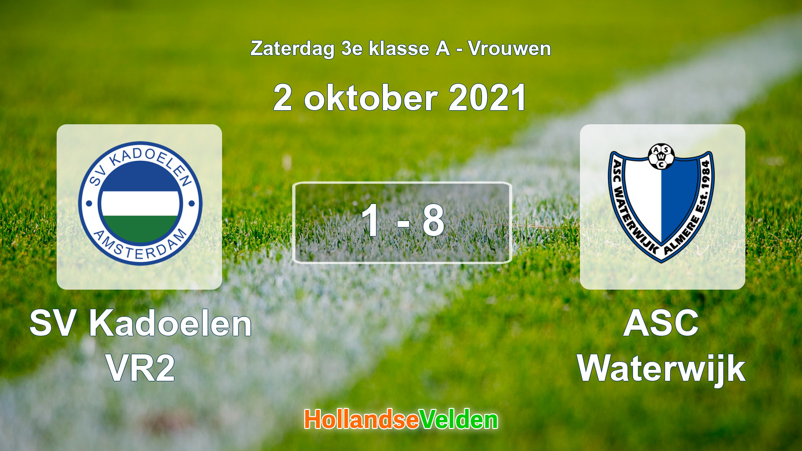Gespeelde wedstrijd: SV Kadoelen VR2 - ASC Waterwijk 1 - 8 (2 oktober 2021)