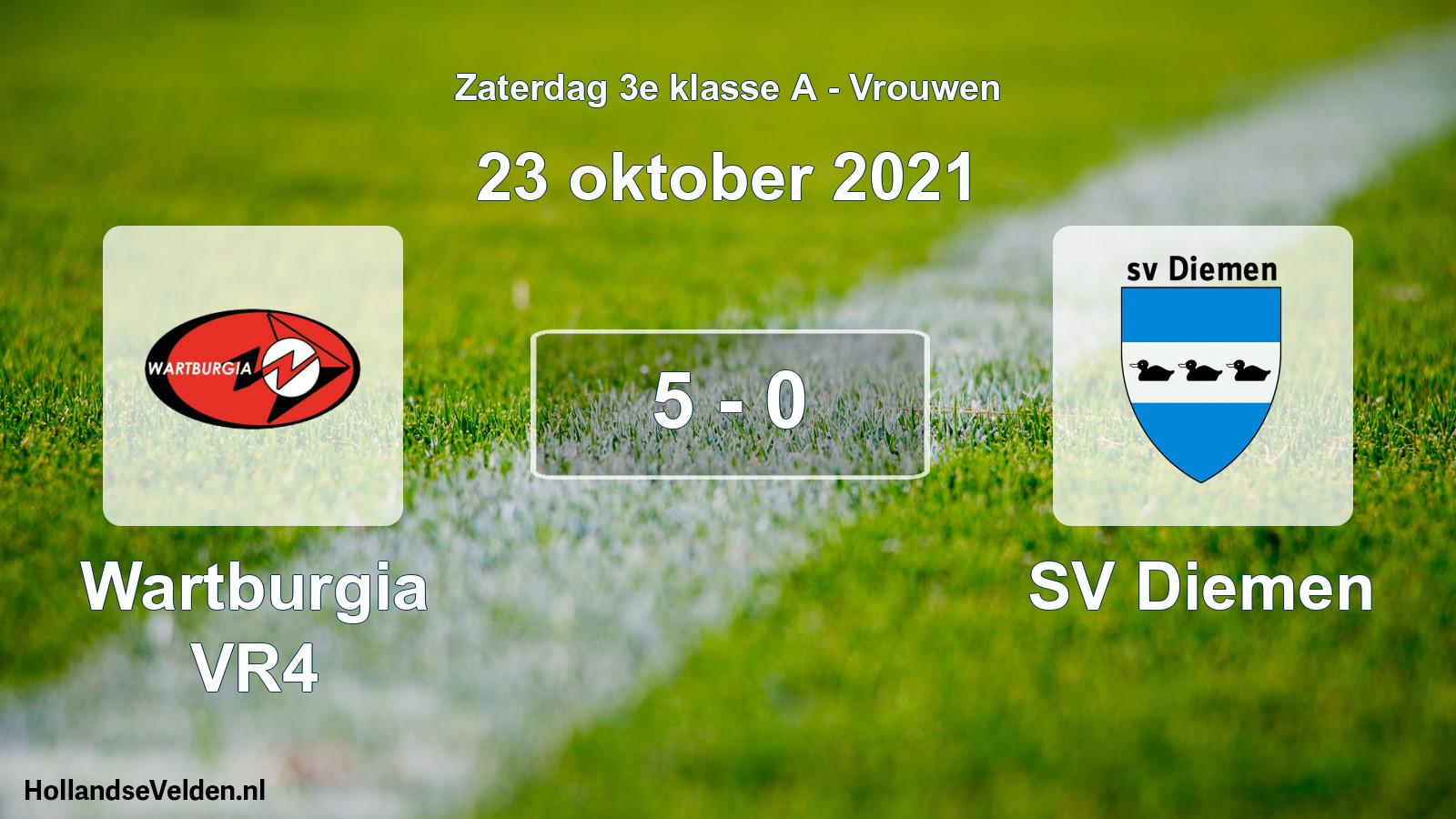 Gespeelde wedstrijd: Wartburgia VR4 - SV Diemen 5 - 0 (23 oktober 2021)