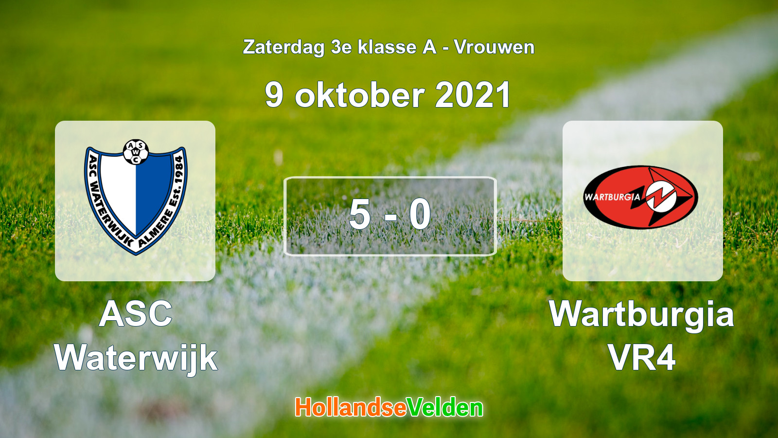 Gespeelde wedstrijd: ASC Waterwijk - Wartburgia VR4 5 - 0 (9 oktober 2021)