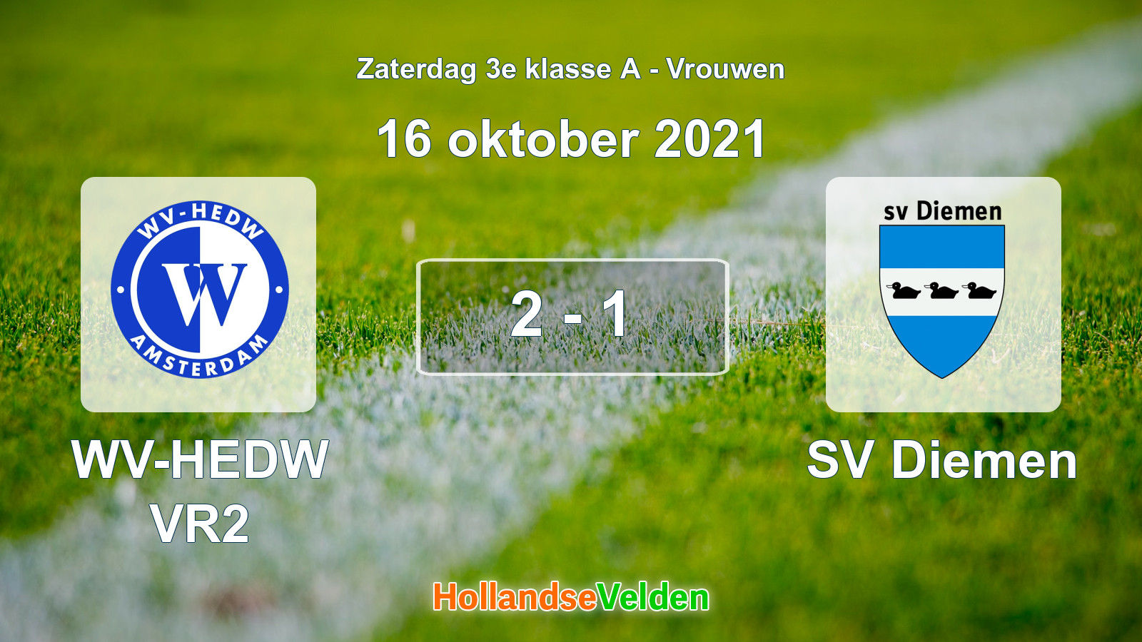 Gespeelde wedstrijd: WV-HEDW VR2 - SV Diemen 2 - 1 (16 oktober 2021)