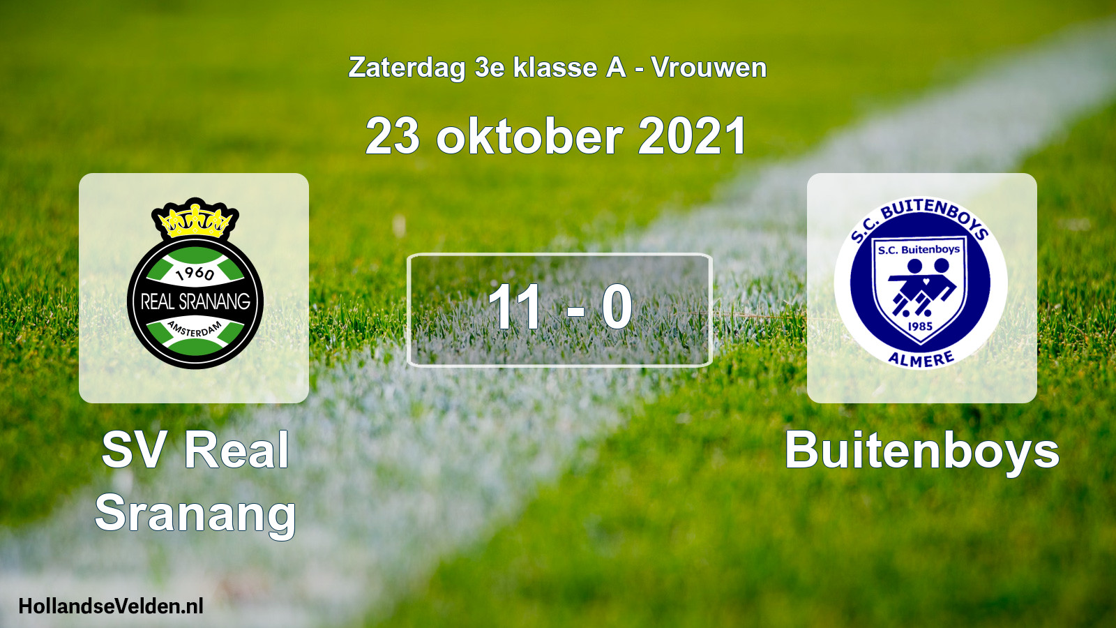 Gespeelde wedstrijd: SV Real Sranang - Buitenboys 11 - 0 (23 oktober 2021)