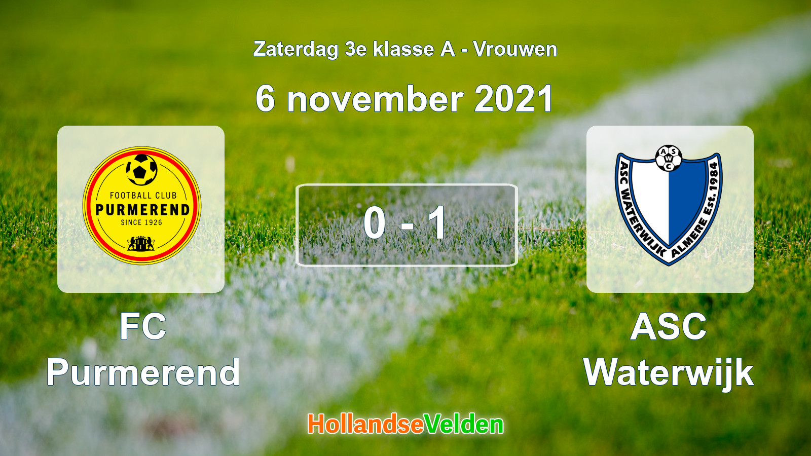 Gespeelde wedstrijd: FC Purmerend - ASC Waterwijk 0 - 1 (6 november 2021)