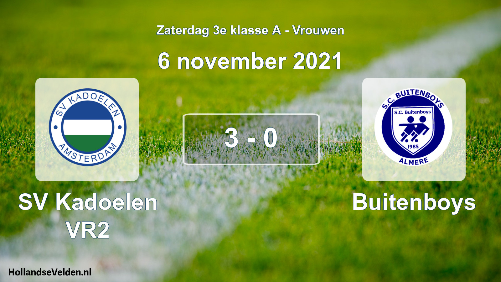 Gespeelde wedstrijd: SV Kadoelen VR2 - Buitenboys 3 - 0 (6 november 2021)
