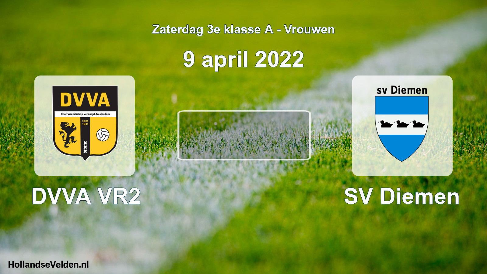 Geplande wedstrijd: DVVA VR2 - SV Diemen (9 april 2022)