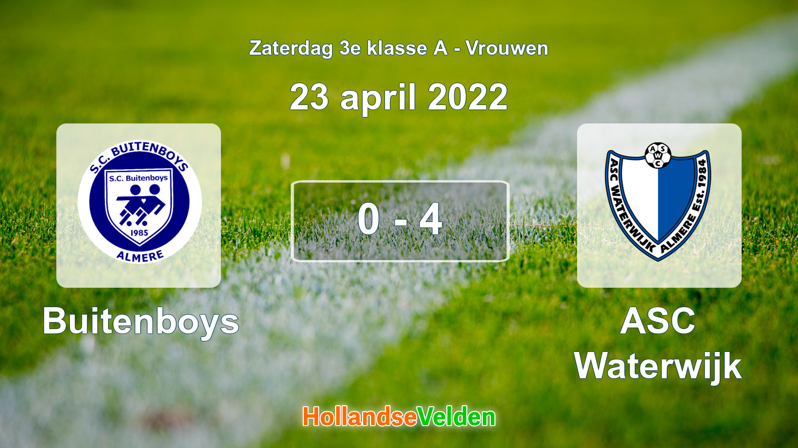 Gespeelde wedstrijd: Buitenboys - ASC Waterwijk 0 - 4 (23 april 2022)