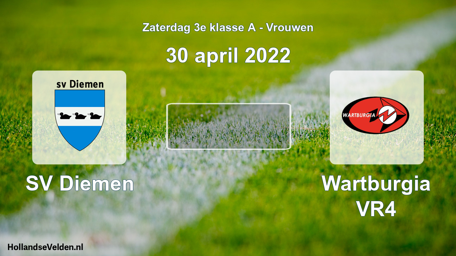Geplande wedstrijd: SV Diemen - Wartburgia VR4 (30 april 2022)