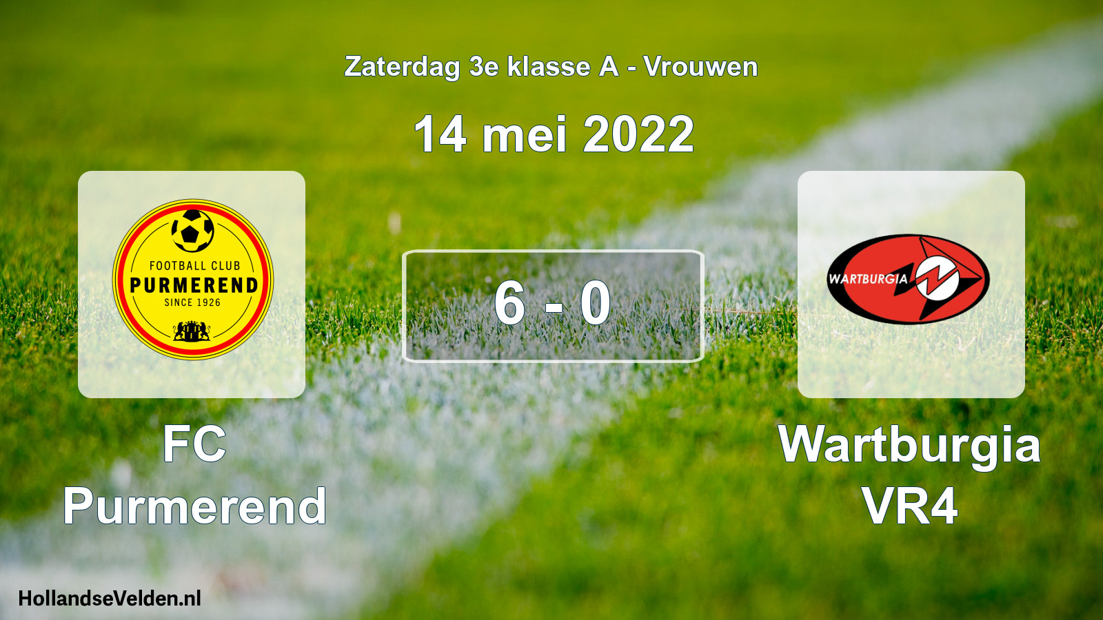 Gespeelde wedstrijd: FC Purmerend - Wartburgia VR4 6 - 0 (14 mei 2022)