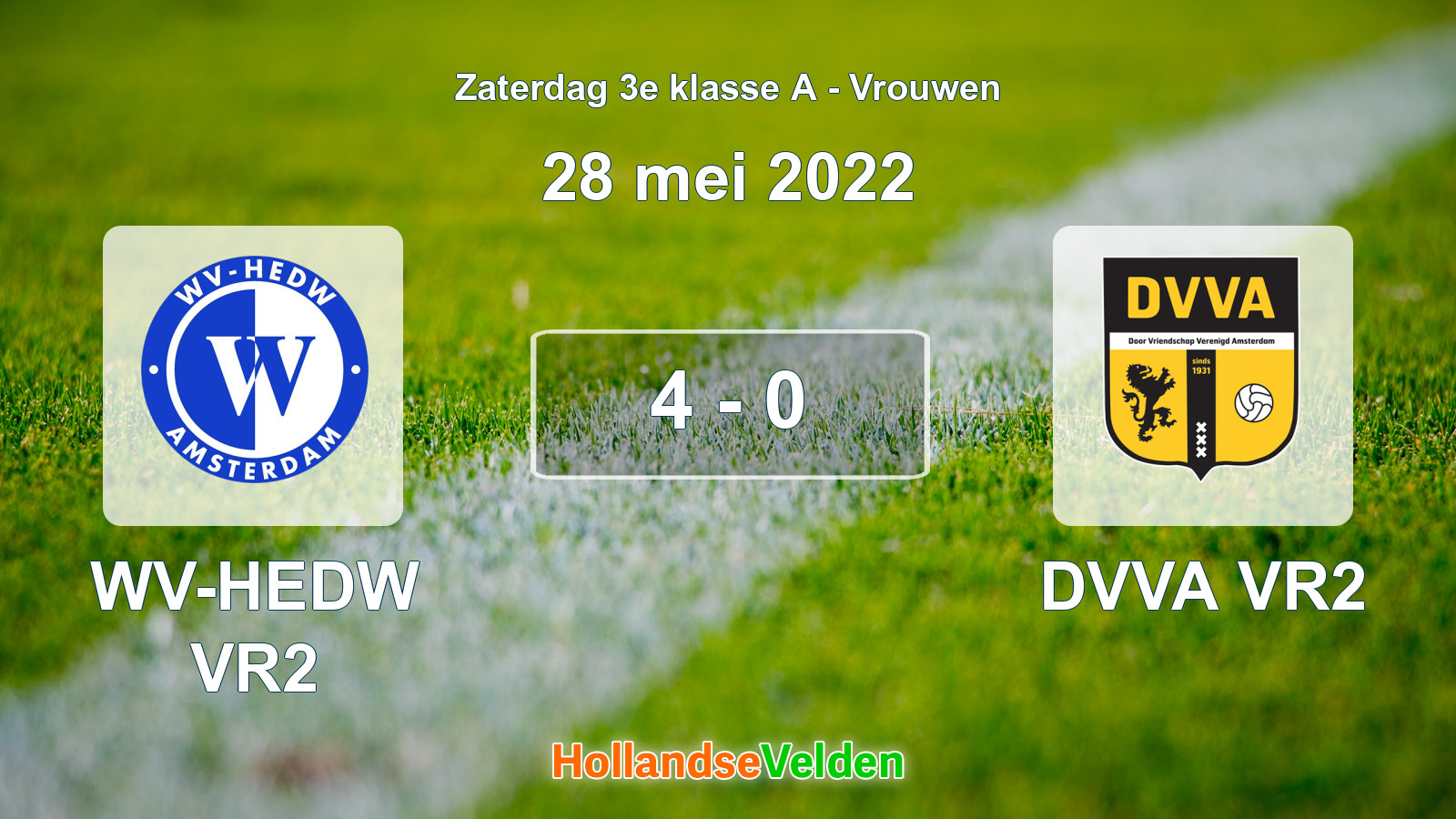 Gespeelde wedstrijd: WV-HEDW VR2 - DVVA VR2 4 - 0 (28 mei 2022)
