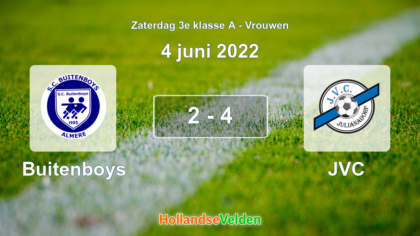 Gespeelde wedstrijd: Buitenboys - JVC 2 - 4 (4 juni 2022)