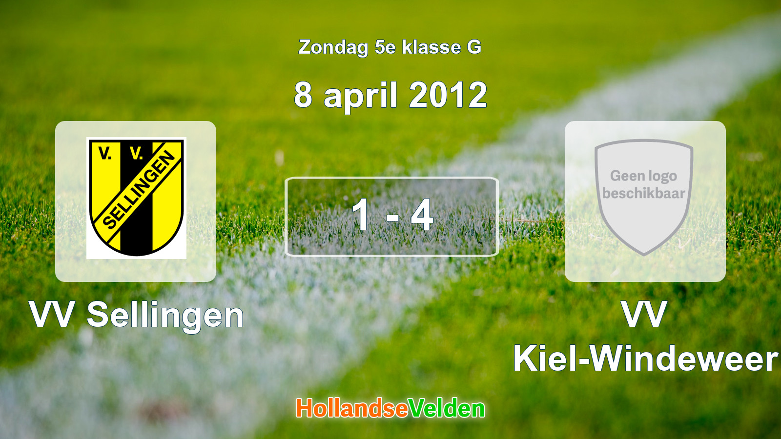 Gespeelde wedstrijd: VV Sellingen - VV Kiel-Windeweer 1 - 4 (8 april 2012)