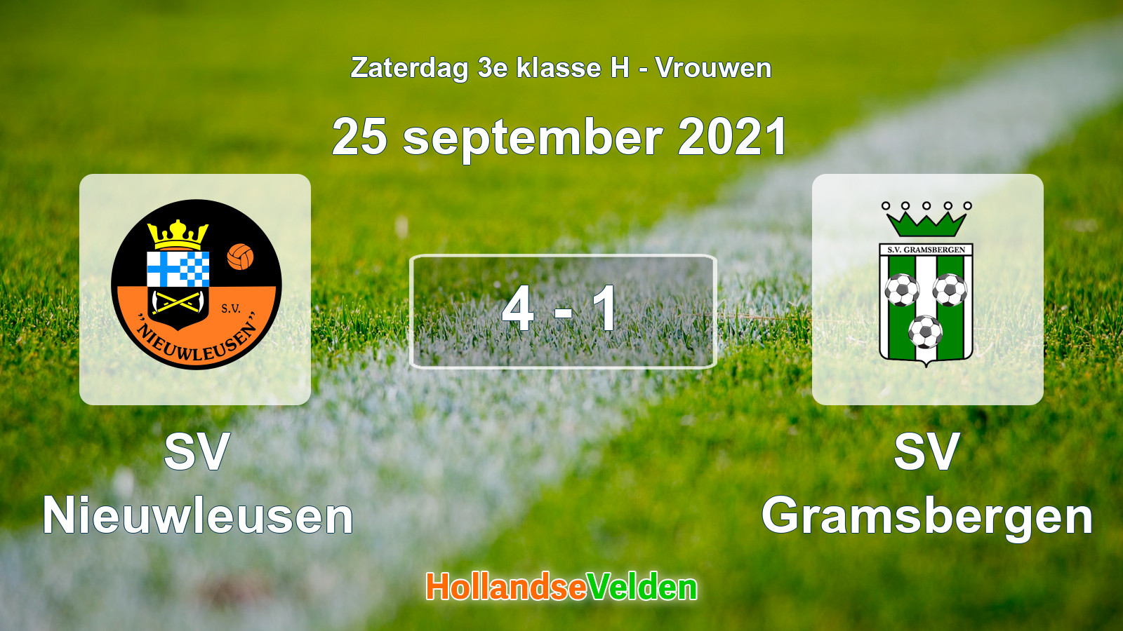 Gespeelde wedstrijd: SV Nieuwleusen - SV Gramsbergen 4 - 1 (25 september 2021)