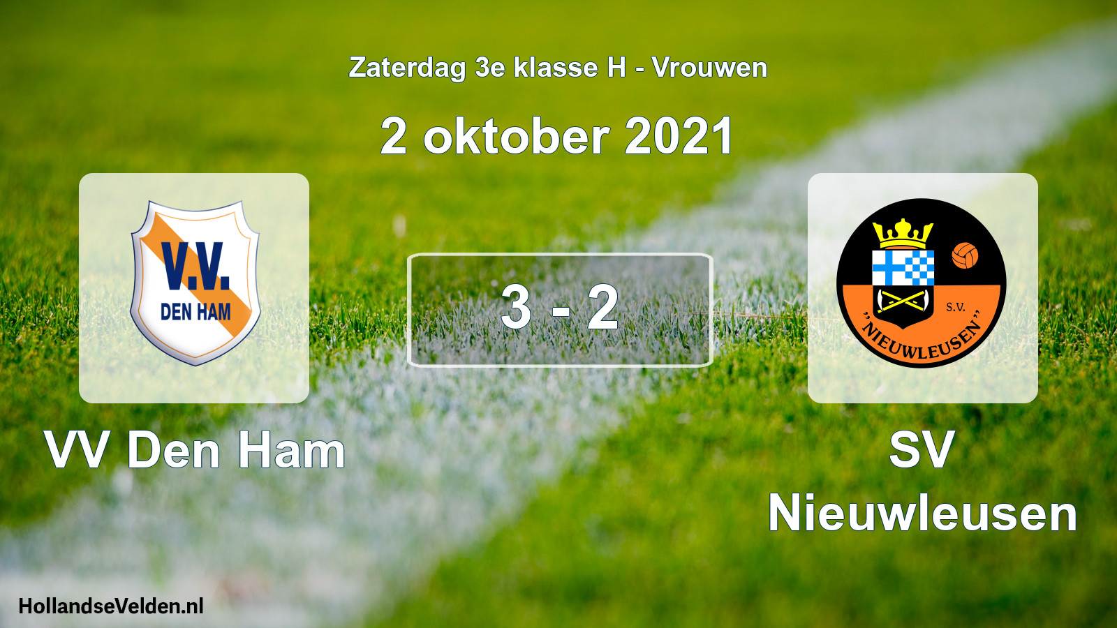 Gespeelde wedstrijd: VV Den Ham - SV Nieuwleusen 3 - 2 (2 oktober 2021)