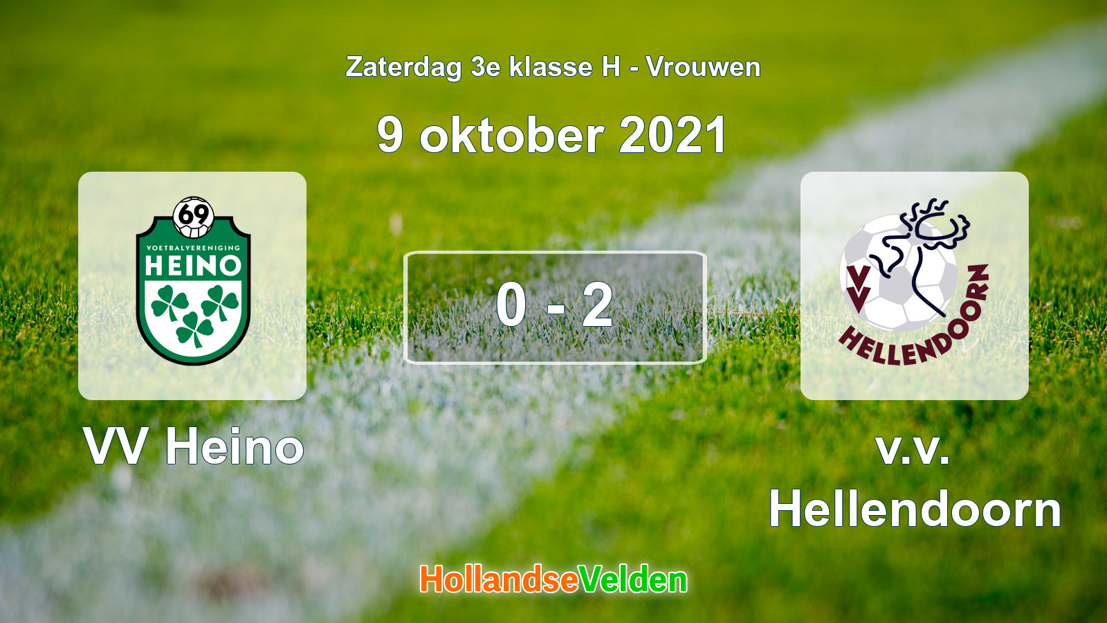Gespeelde wedstrijd: VV Heino - v.v. Hellendoorn 0 - 2 (9 oktober 2021)