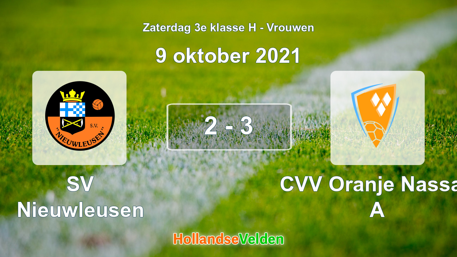 Gespeelde wedstrijd: SV Nieuwleusen - CVV Oranje Nassau A 2 - 3 (9 oktober 2021)