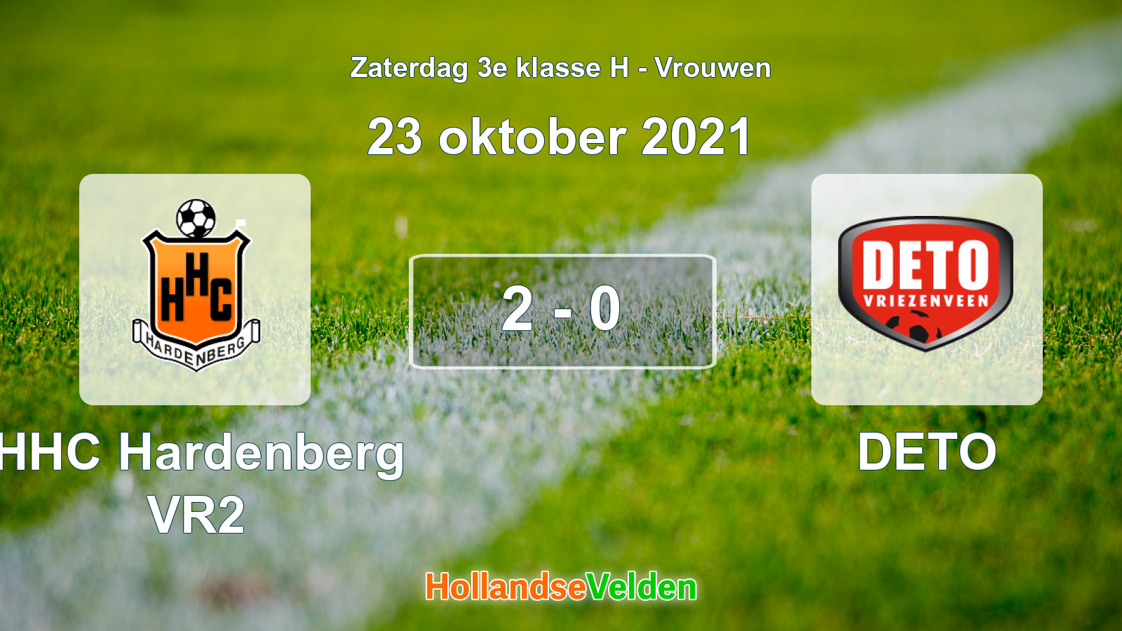 Gespeelde wedstrijd: HHC Hardenberg VR2 - DETO 2 - 0 (23 oktober 2021)