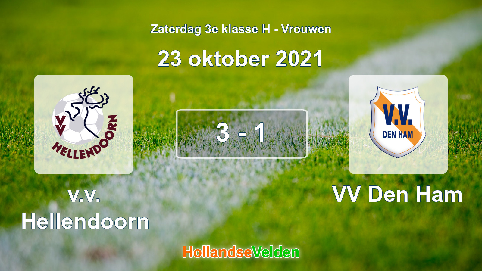 Gespeelde wedstrijd: v.v. Hellendoorn - VV Den Ham 3 - 1 (23 oktober 2021)