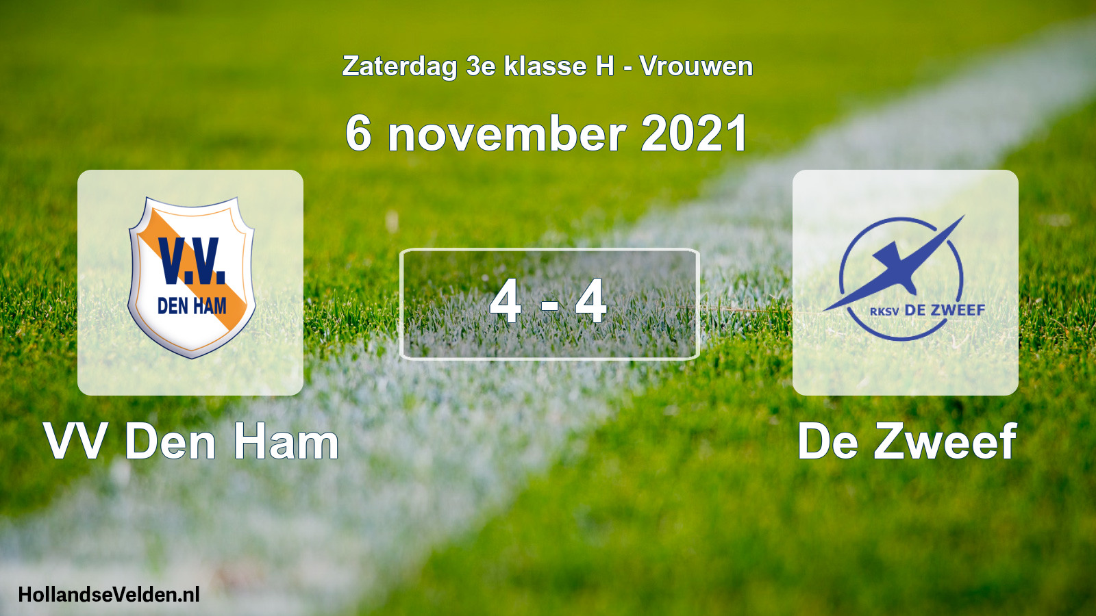 Gespeelde wedstrijd: VV Den Ham - De Zweef 4 - 4 (6 november 2021)