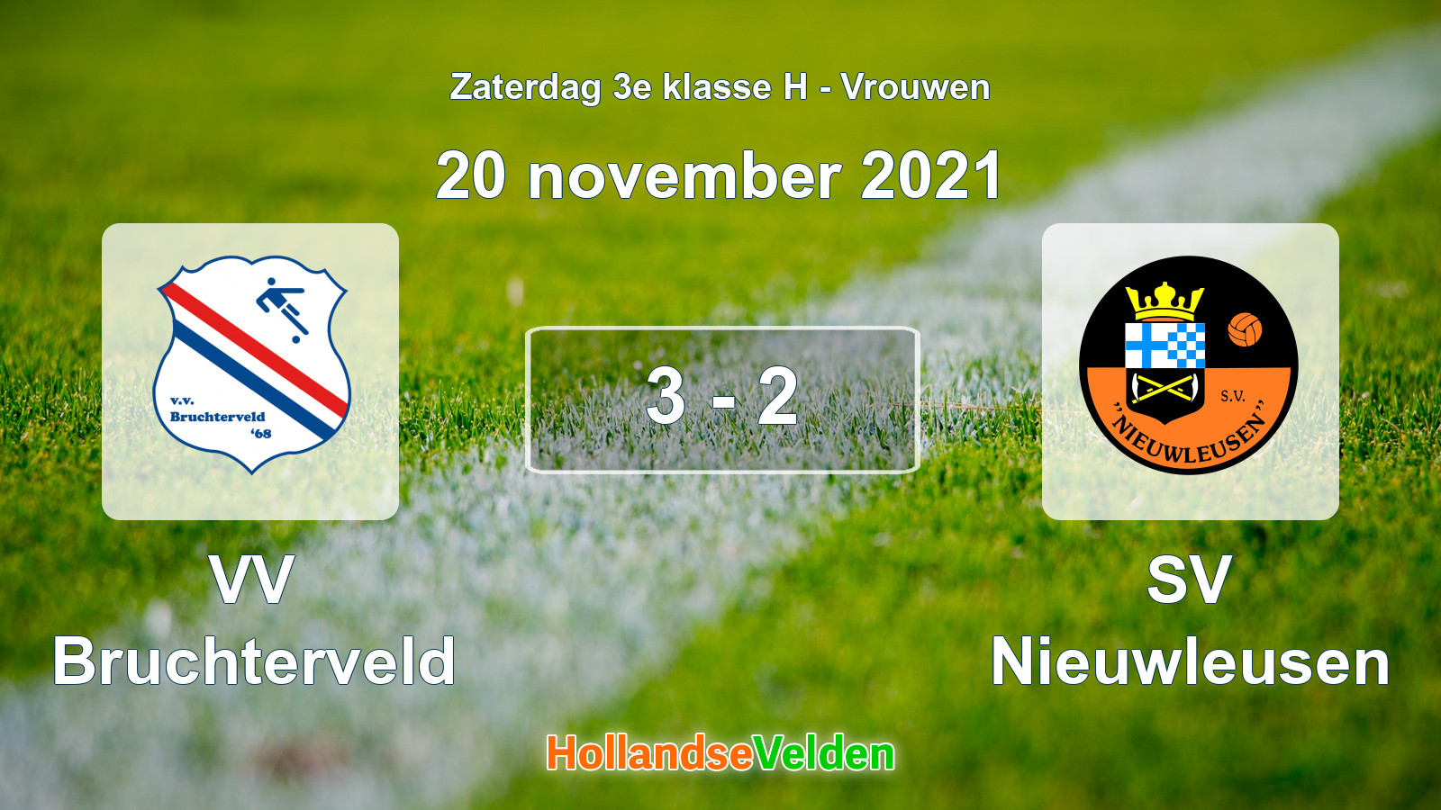 Gespeelde wedstrijd: VV Bruchterveld - SV Nieuwleusen 3 - 2 (20 november 2021)