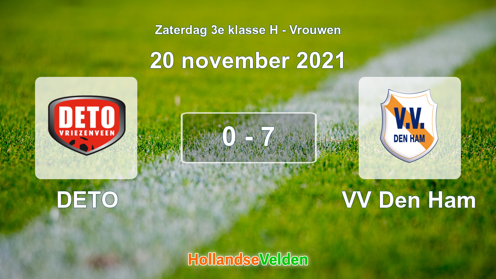 Gespeelde wedstrijd: DETO - VV Den Ham 0 - 7 (20 november 2021)