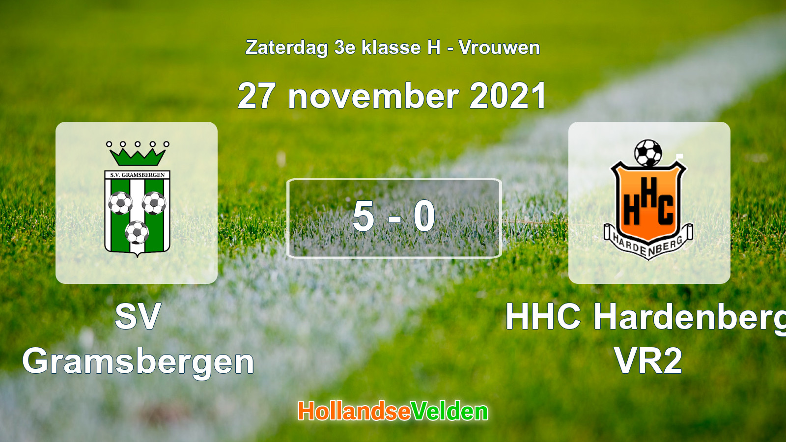 Gespeelde wedstrijd: SV Gramsbergen - HHC Hardenberg VR2 5 - 0 (27 november 2021)