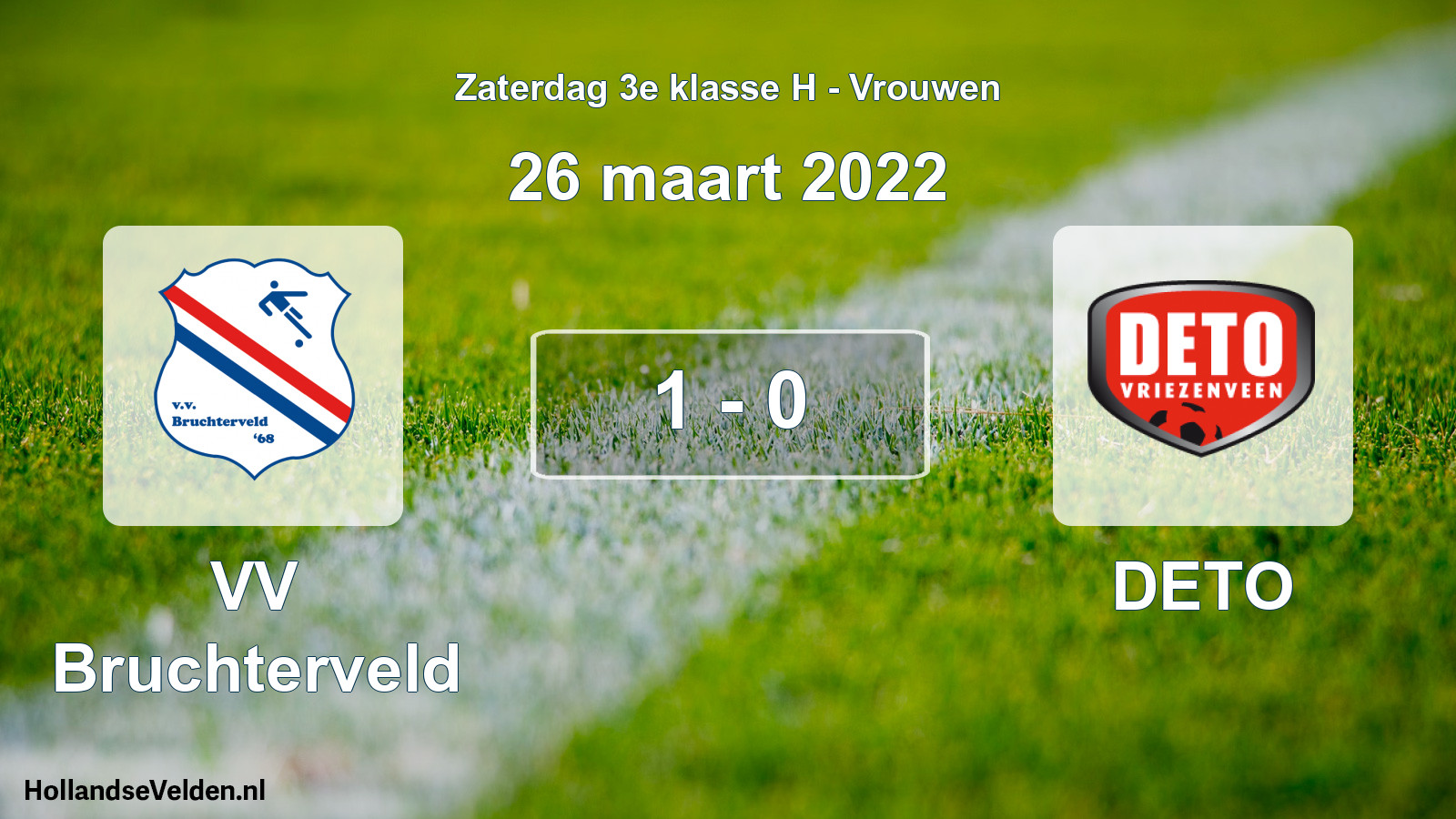 Gespeelde wedstrijd: VV Bruchterveld - DETO 1 - 0 (26 maart 2022)