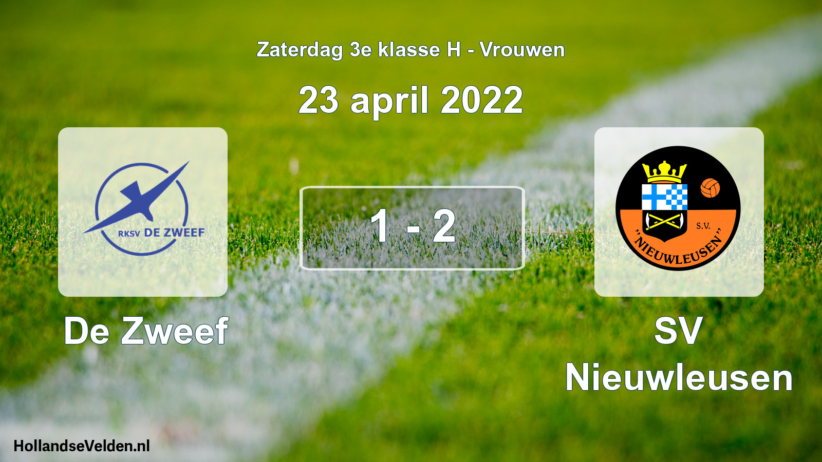 Gespeelde wedstrijd: De Zweef - SV Nieuwleusen 1 - 2 (23 april 2022)