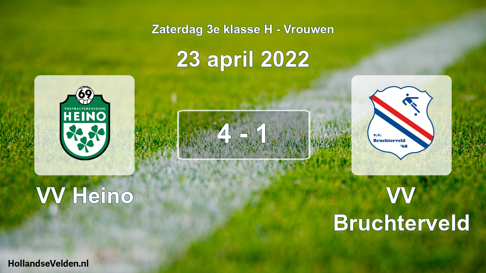 Gespeelde wedstrijd: VV Heino - VV Bruchterveld 4 - 1 (23 april 2022)
