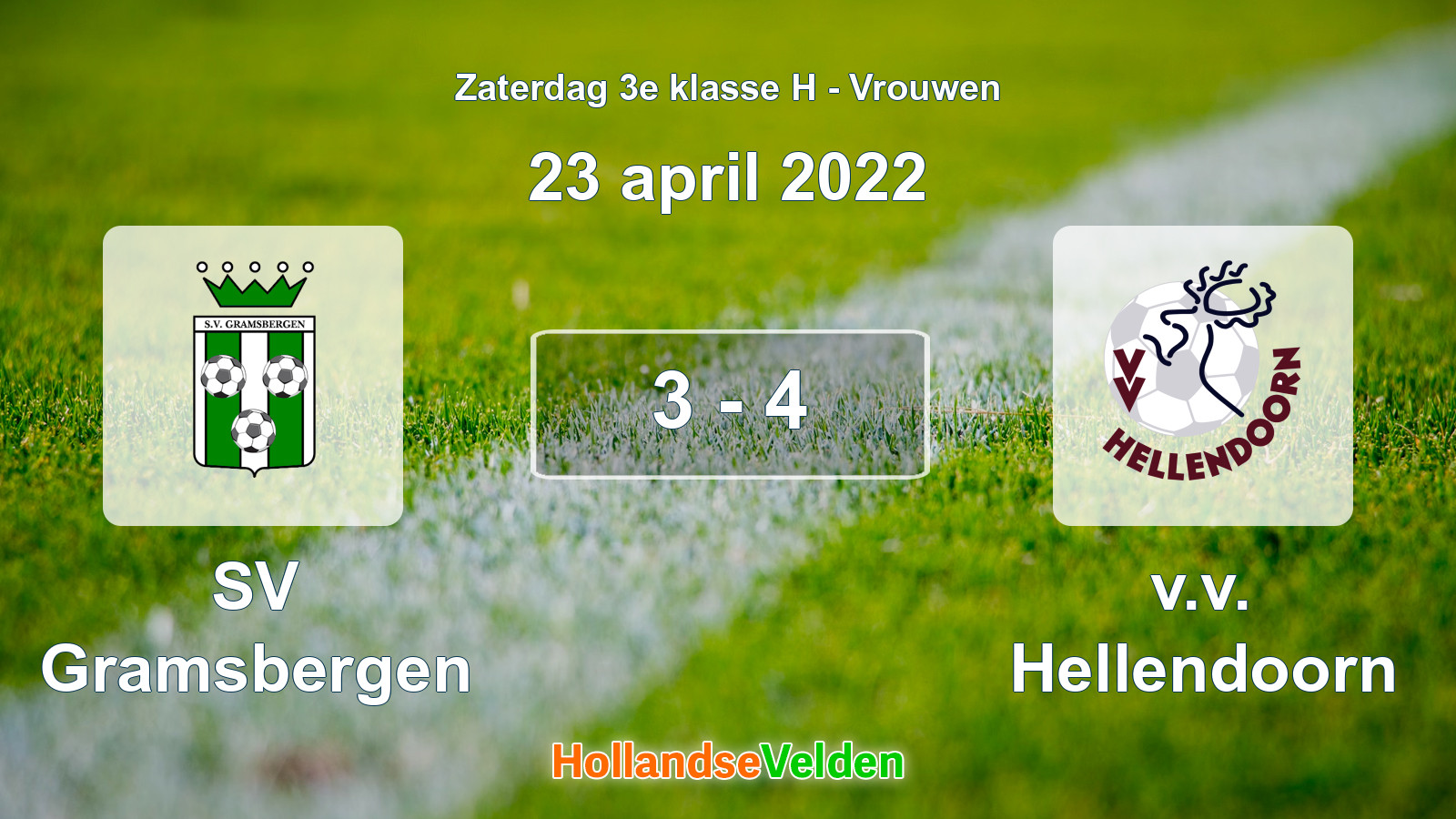 Gespeelde wedstrijd: SV Gramsbergen - v.v. Hellendoorn 3 - 4 (23 april 2022)