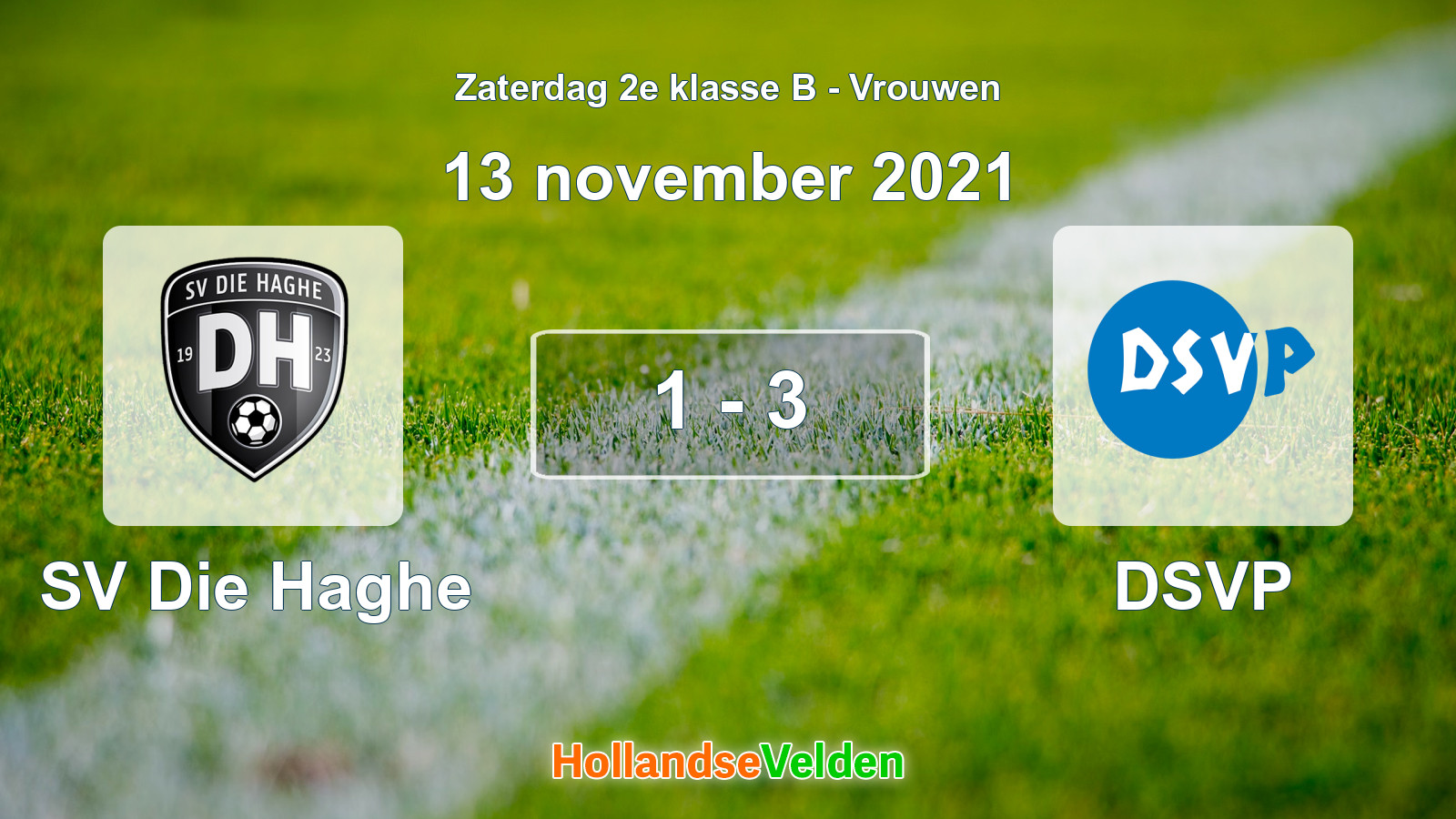 Gespeelde wedstrijd: SV Die Haghe - DSVP 1 - 3 (13 november 2021)