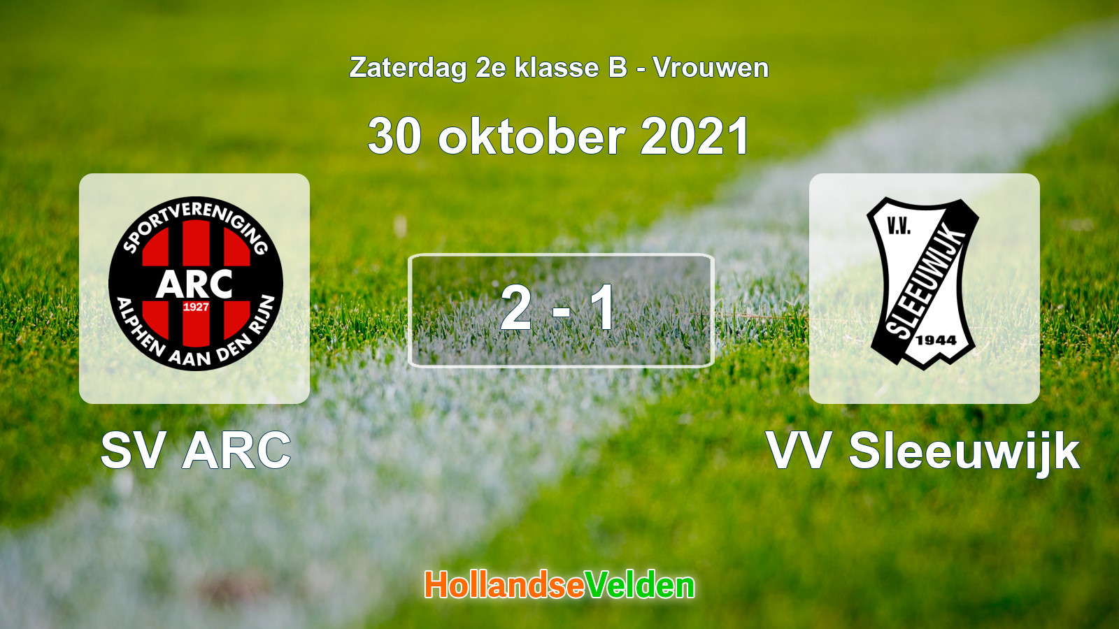 Gespeelde wedstrijd: SV ARC - VV Sleeuwijk 2 - 1 (30 oktober 2021)
