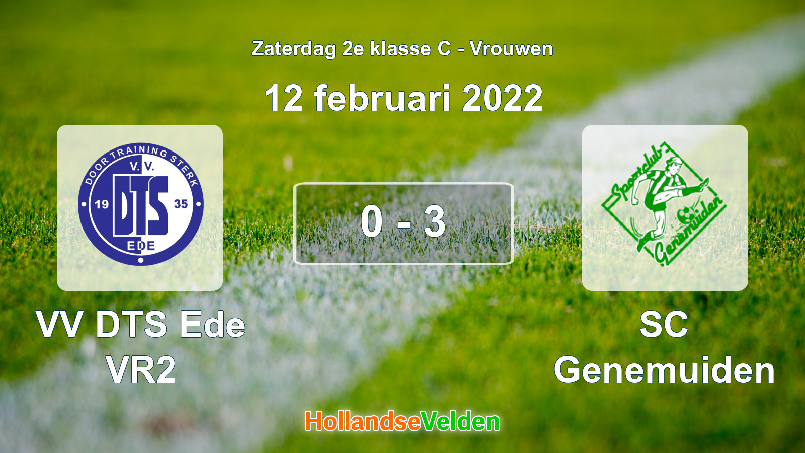 Gespeelde wedstrijd: VV DTS Ede VR2 - SC Genemuiden 0 - 3 (12 februari 2022)