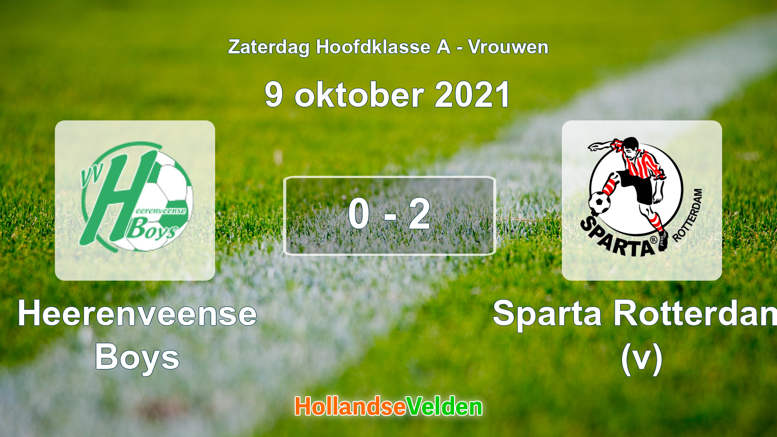 Gespeelde wedstrijd: Heerenveense Boys - Sparta Rotterdam (v) 0 - 2 (9 oktober 2021)