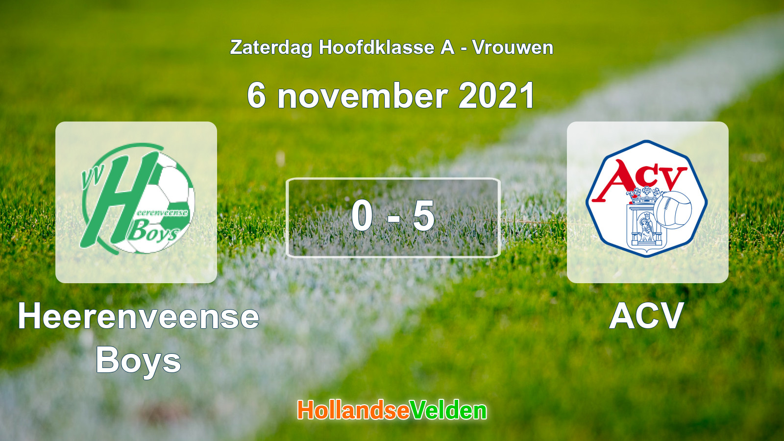 Gespeelde wedstrijd: Heerenveense Boys - ACV 0 - 5 (6 november 2021)