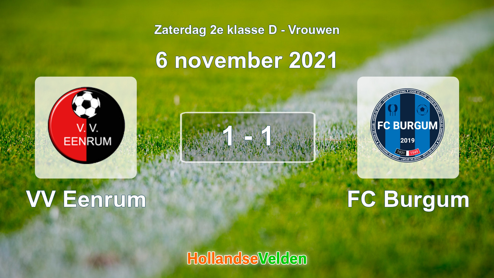 Gespeelde wedstrijd: VV Eenrum - FC Burgum 1 - 1 (6 november 2021)