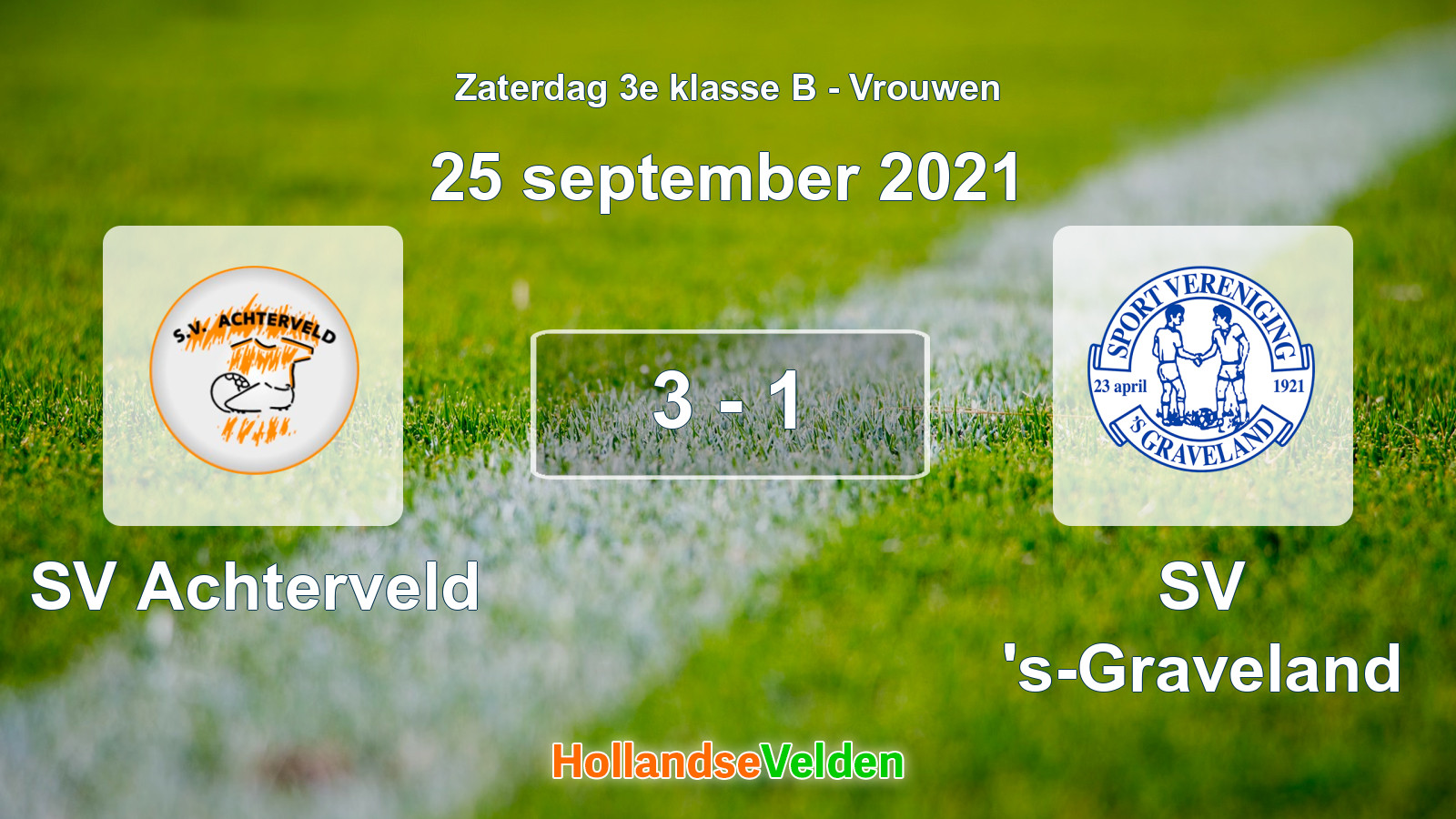 Gespeelde wedstrijd: SV Achterveld - SV 's-Graveland 3 - 1 (25 september 2021)