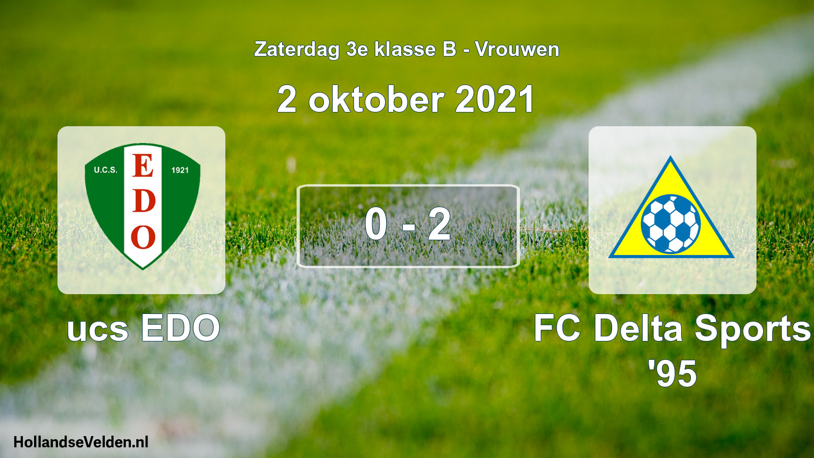 Gespeelde wedstrijd: ucs EDO - FC Delta Sports '95 0 - 2 (2 oktober 2021)