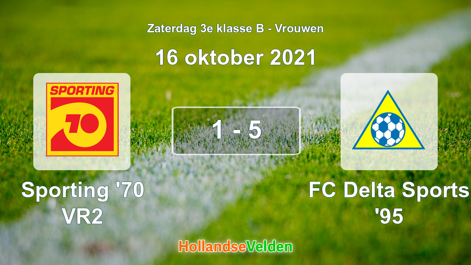 Gespeelde wedstrijd: Sporting '70 VR2 - FC Delta Sports '95 1 - 5 (16 oktober 2021)