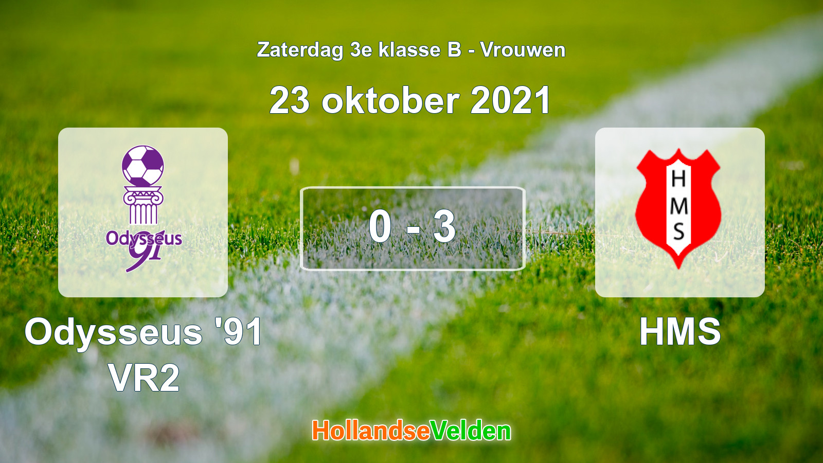 Gespeelde wedstrijd: Odysseus '91 VR2 - HMS 0 - 3 (23 oktober 2021)
