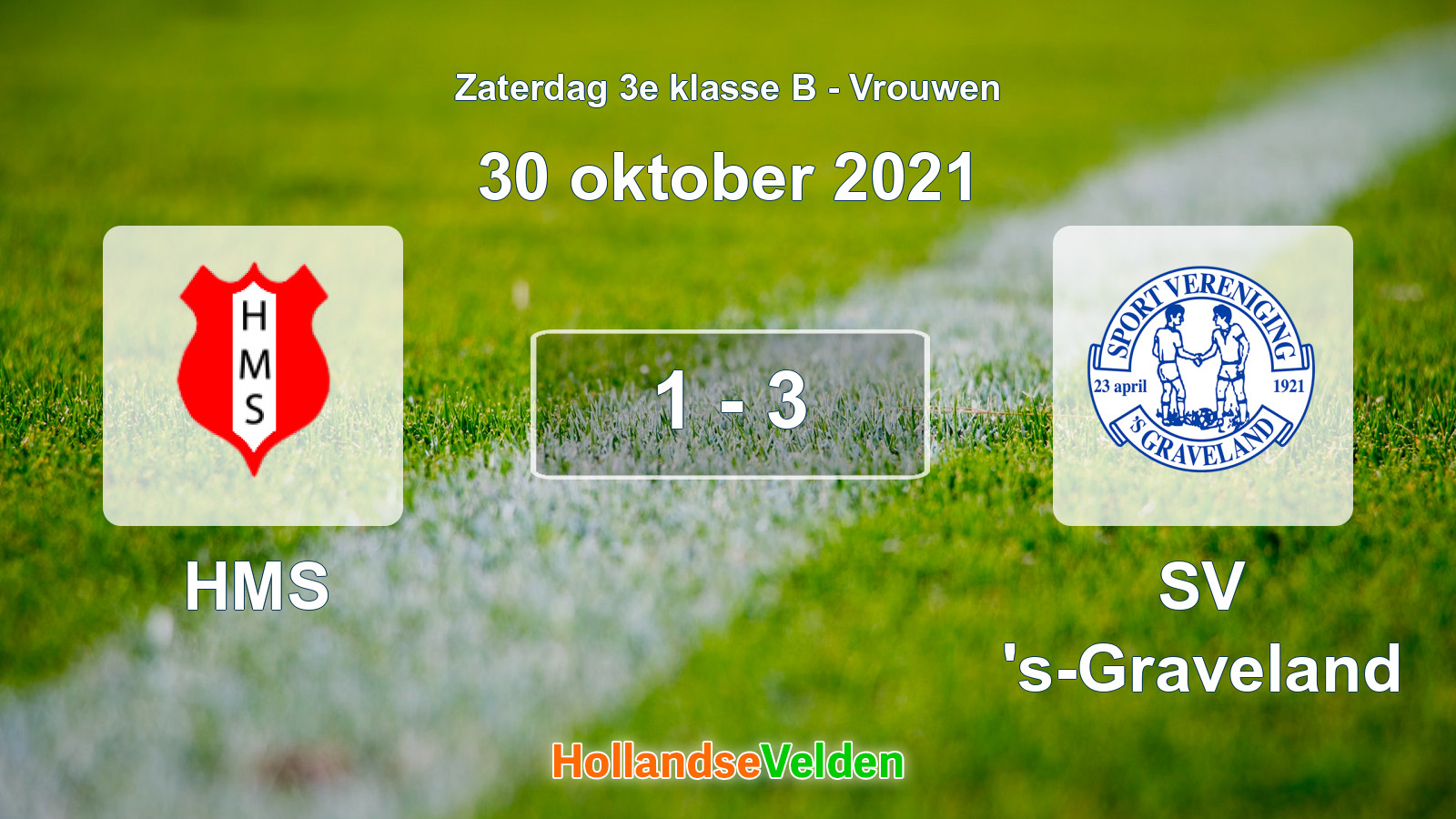 Gespeelde wedstrijd: HMS - SV 's-Graveland 1 - 3 (30 oktober 2021)