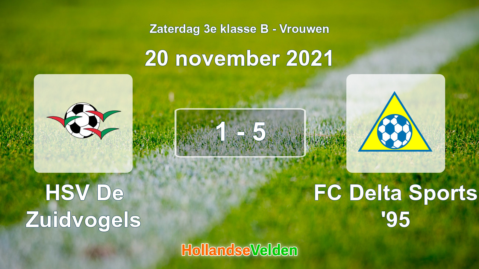 Gespeelde wedstrijd: HSV De Zuidvogels - FC Delta Sports '95 1 - 5 (20 november 2021)