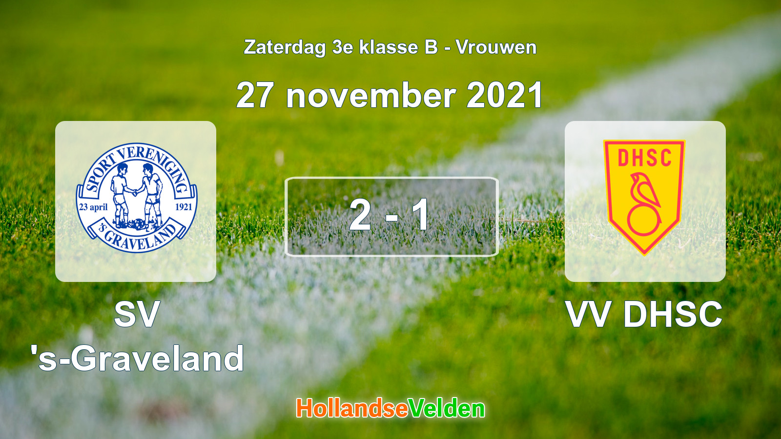Gespeelde wedstrijd: SV 's-Graveland - VV DHSC 2 - 1 (27 november 2021)