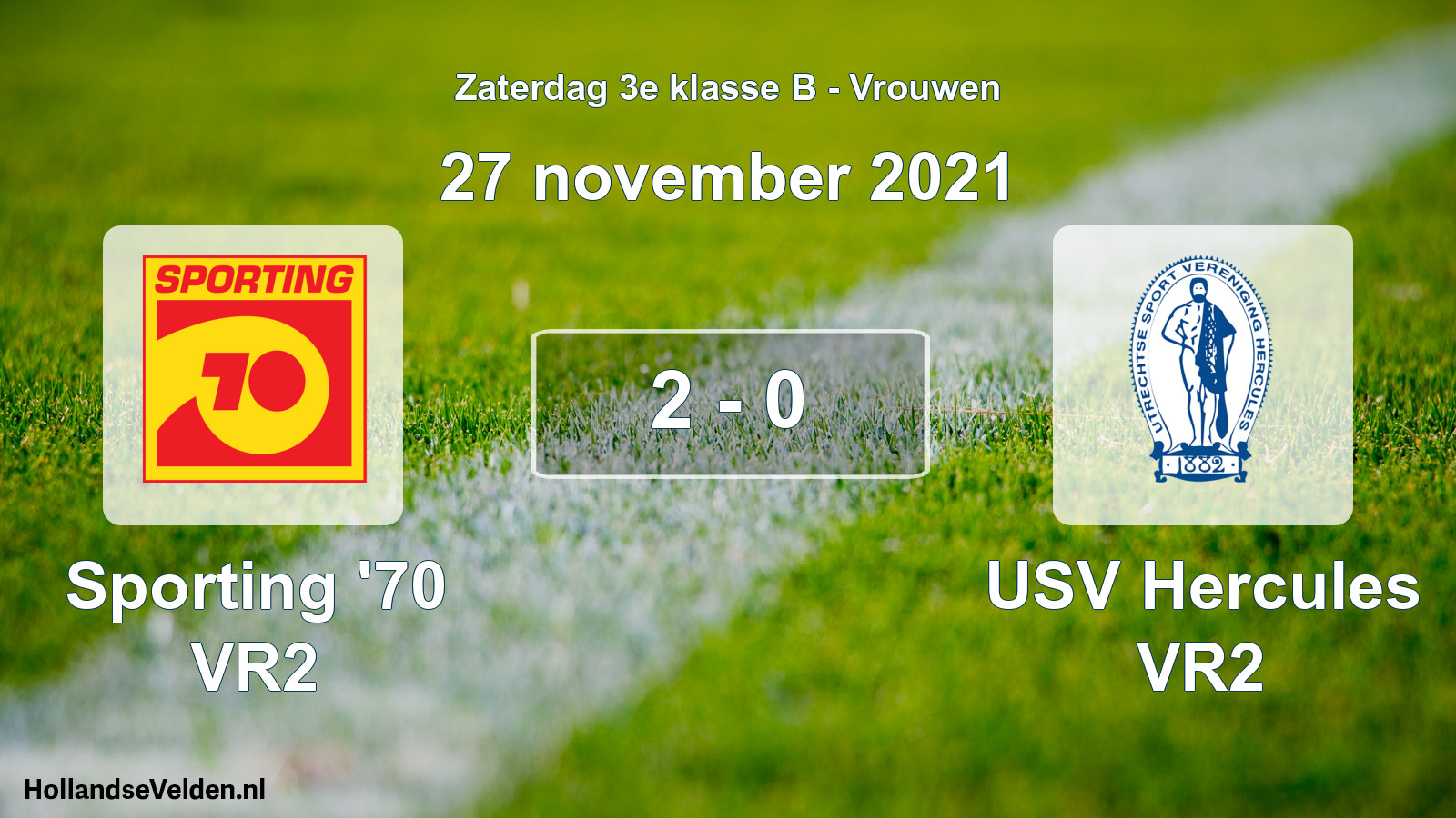 Gespeelde wedstrijd: Sporting '70 VR2 - USV Hercules VR2 2 - 0 (27 november 2021)