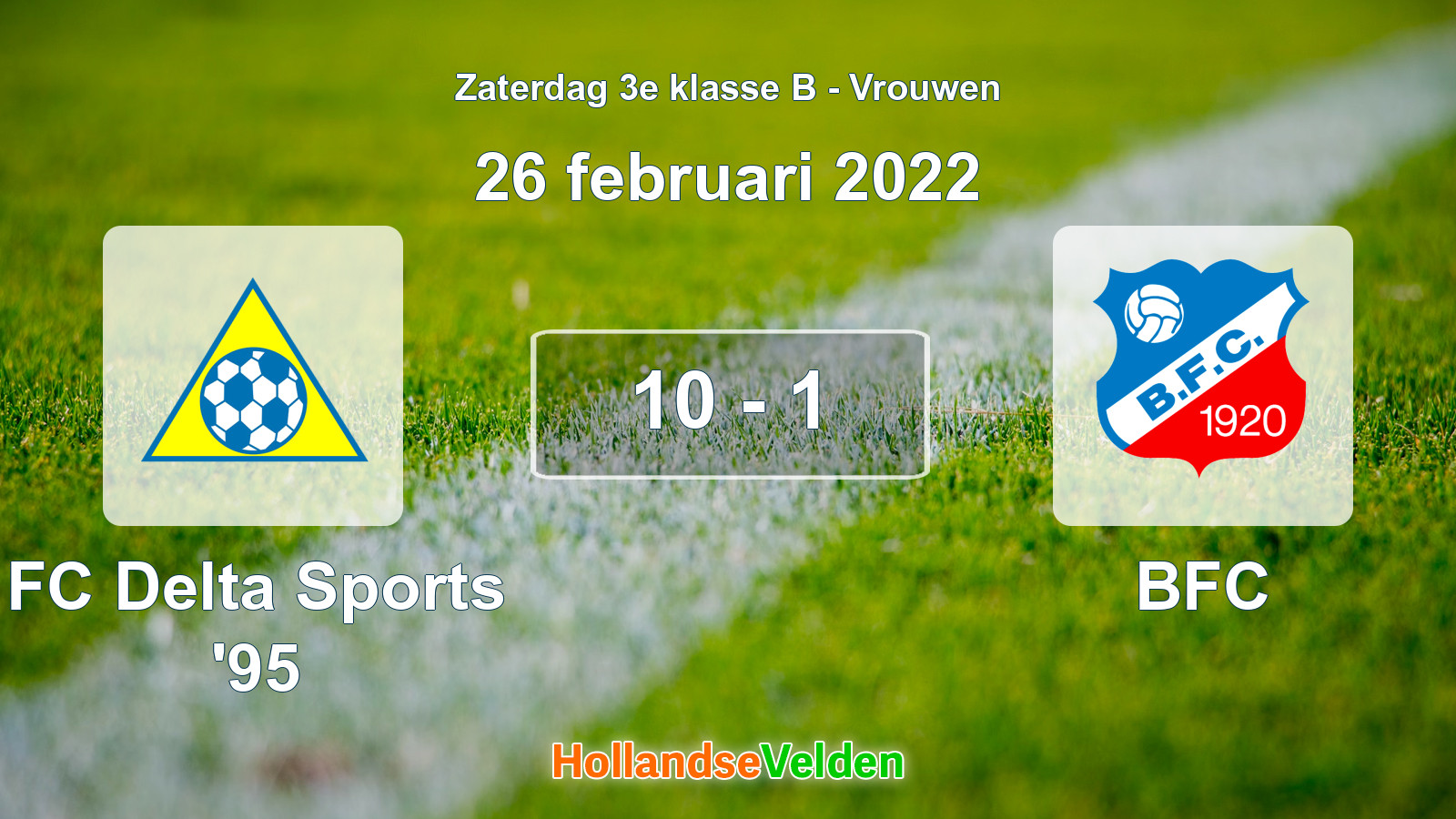 Gespeelde wedstrijd: FC Delta Sports '95 - BFC 10 - 1 (26 februari 2022)