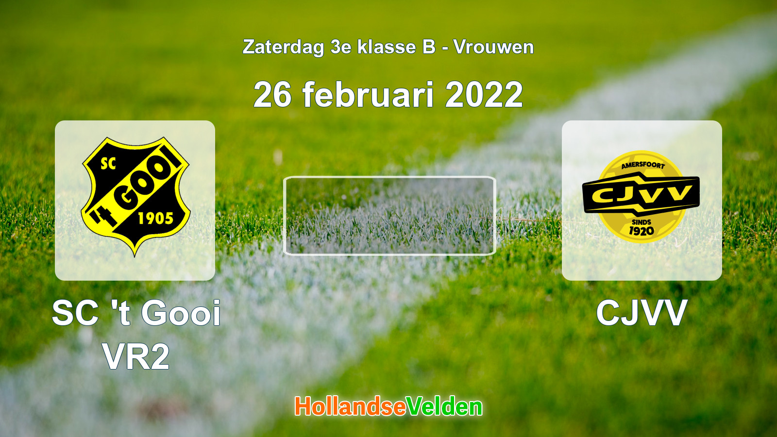 Geplande wedstrijd: SC 't Gooi VR2 - CJVV (26 februari 2022)