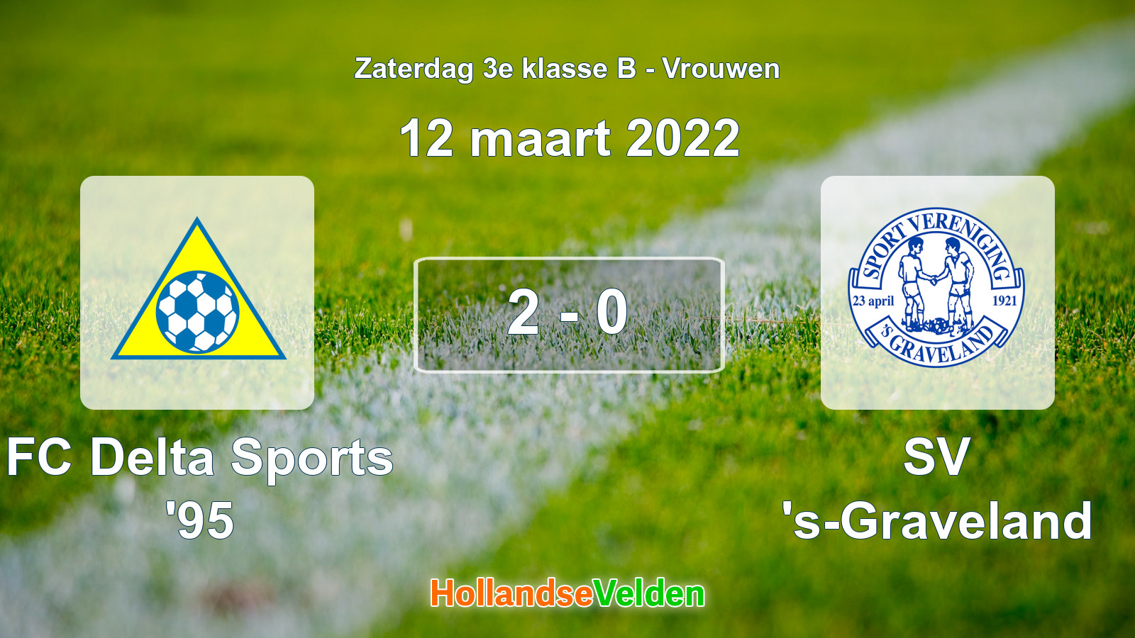 Gespeelde wedstrijd: FC Delta Sports '95 - SV 's-Graveland 2 - 0 (12 maart 2022)