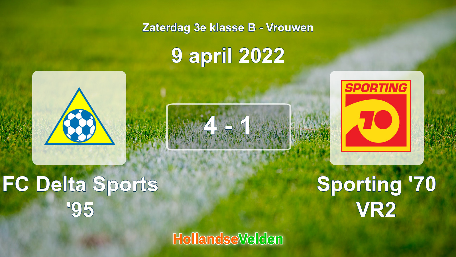 Gespeelde wedstrijd: FC Delta Sports '95 - Sporting '70 VR2 4 - 1 (9 april 2022)