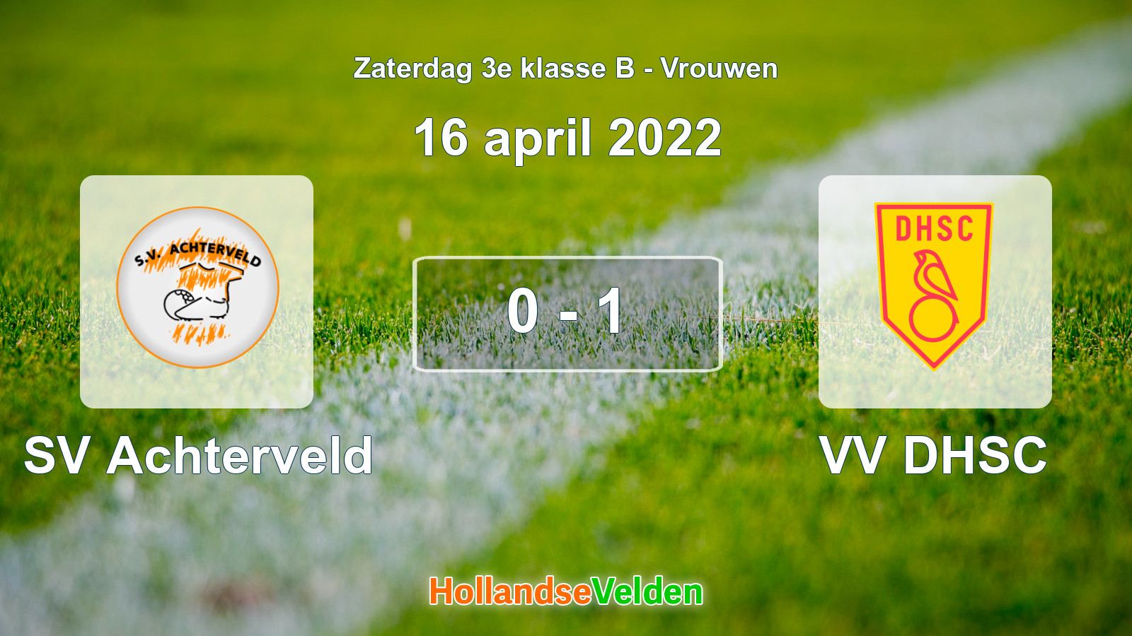 Gespeelde wedstrijd: SV Achterveld - VV DHSC 0 - 1 (16 april 2022)