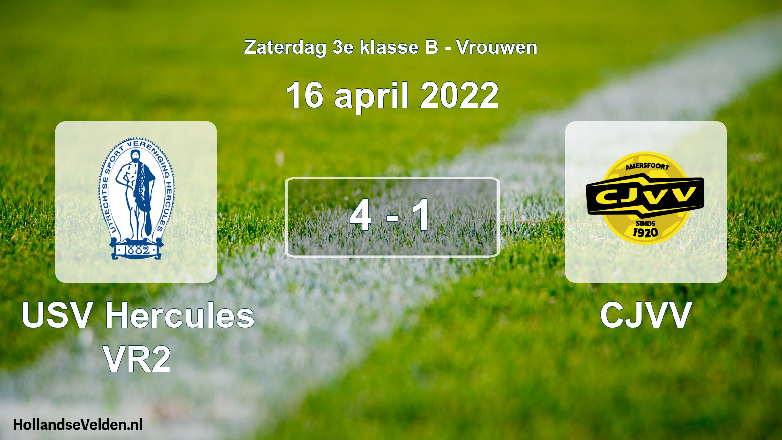 Gespeelde wedstrijd: USV Hercules VR2 - CJVV 4 - 1 (16 april 2022)