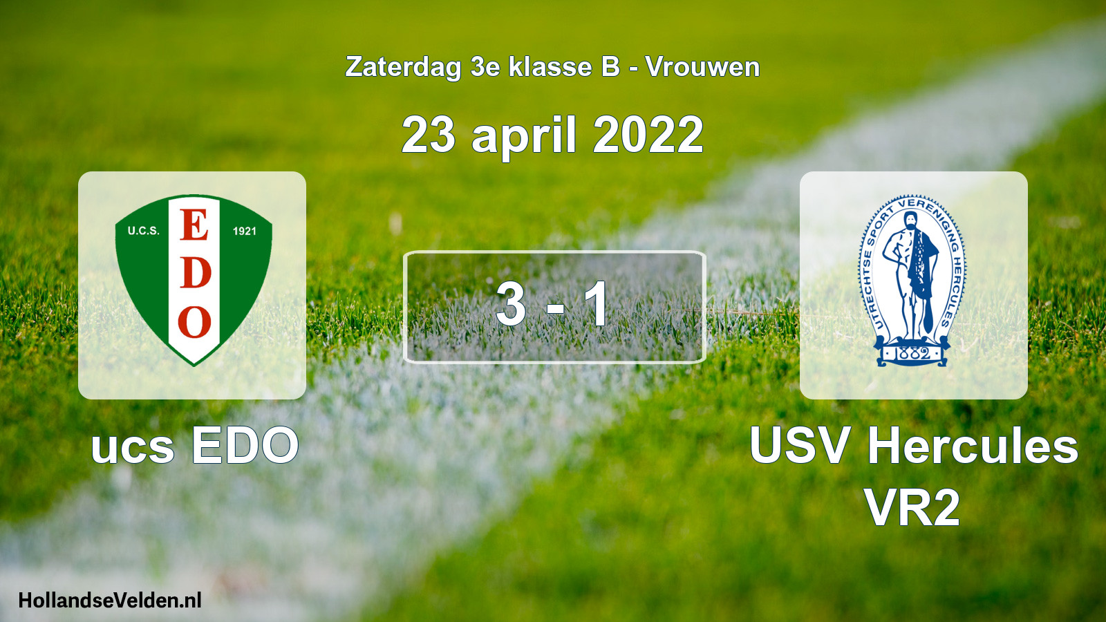 Gespeelde wedstrijd: ucs EDO - USV Hercules VR2 3 - 1 (23 april 2022)